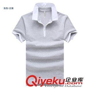 短袖T恤 男士修身T恤棉麻男裝韓版翻領短袖百搭紳士英倫潮男撞色麻t血1617原始圖片2