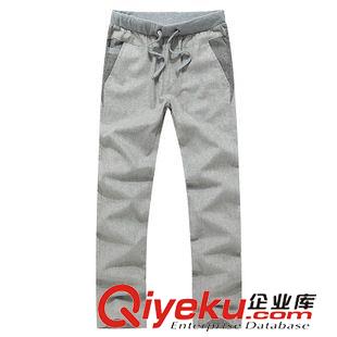長褲 夏季亞麻修身男褲子薄款夏褲青年男士夏裝休閑褲 直筒棉麻褲5529