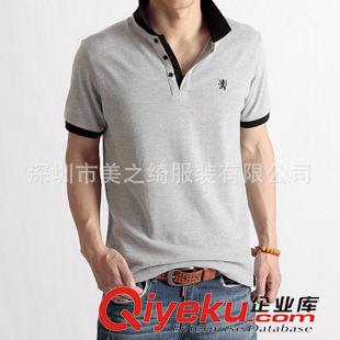 T恤衫（polo衫） 供應夏季新款男式t恤 時尚休閑條紋男裝短袖polo衫 男式原始圖片2
