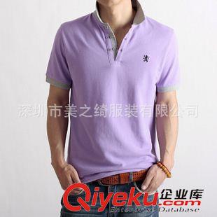T恤衫（polo衫） 供應夏季新款男式t恤 時尚休閑條紋男裝短袖polo衫 男式原始圖片3