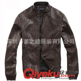皮衣 夾克 休閑皮夾克批發 皮衣定做廠家直銷價格低廉 PU皮衣男裝外套原始圖片3