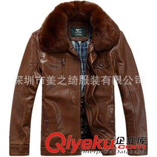 皮衣 夾克 秋冬季新款立領保暖水洗PU男式加絨皮茄克皮夾克男士皮衣定做原始圖片2