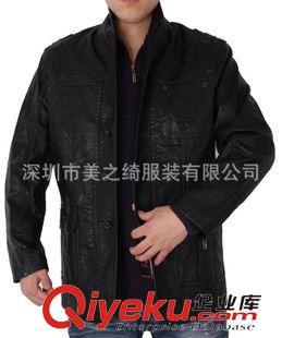 皮衣 夾克 供應(yīng)2013新款PU男裝皮夾克 訂做男式摩托車皮革服裝 防雨保暖皮衣