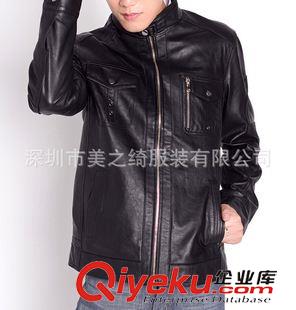 皮衣 夾克 廠家直銷PU皮衣男士休閑皮夾克皮上衣可加工定制原始圖片2